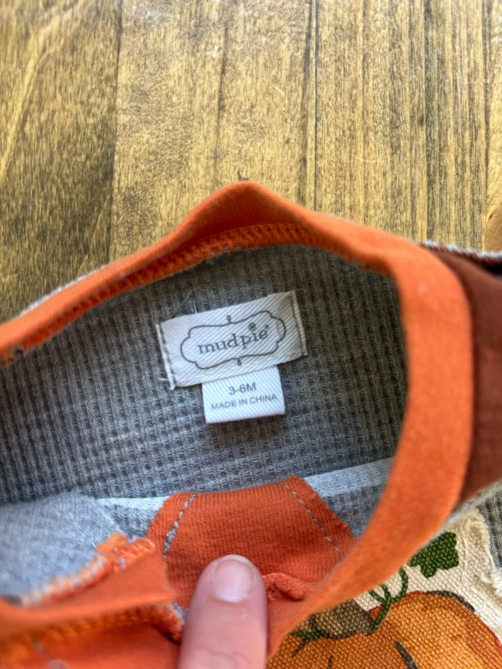 Baby Fall Pumpkin Thermal One Piece Outfit
